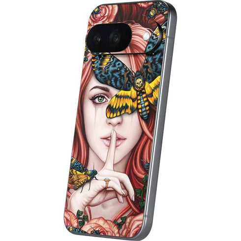 Gothic Woman and Death Moth Butterflies by Sarah Richter Google Pixel 9 Skin